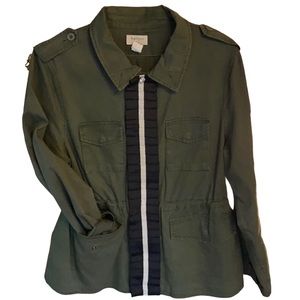 Anthropologie Olive Bomber Jacket